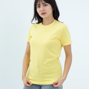 Kaos Polos Wanita Warna Kuning Muda