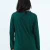 Kaos Polos Wanita Lengan Panjang Forest Green - Gambar 3