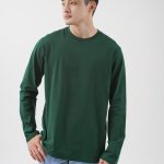 Kaos Polos Pria Lengan Panjang Forest Green