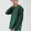 Kaos Polos Pria Lengan Panjang Forest Green - Gambar 2