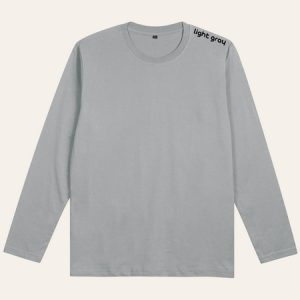Kaos Polos Abu Silver Lengan Panjang