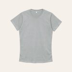 Kaos Polos Slimfit Wanita Warna Abu Silver