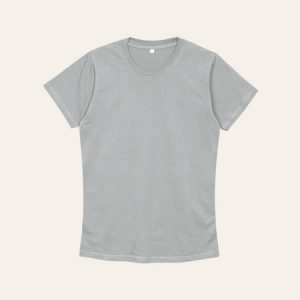 Kaos Polos Slimfit Wanita Warna Abu Silver