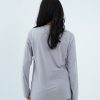 Kaos Polos Wanita Lengan Panjang Abu Muda - Gambar 3