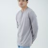 Kaos Polos Pria Lengan Panjang Abu Silver - Gambar 2