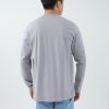 Kaos Polos Pria Lengan Panjang Abu Silver - Gambar 3