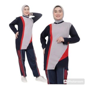 Seragam Olahraga Muslimah Tunik Abu Dongker