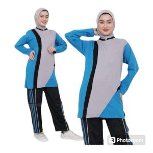 Seragam Olahraga Muslimah Tunik Abu Turkis
