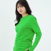 Kaos Polos Wanita Lengan Panjang Hijau Fuji - Gambar 2