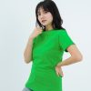 Kaos Polos Wanita Warna Hijau Fuji - Gambar 2