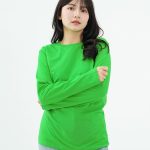 Kaos Polos Wanita Lengan Panjang Hijau Fuji