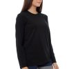 Kaos Polos Wanita Lengan Panjang Warna Hitam - Gambar 2