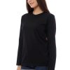 Kaos Polos Wanita Lengan Panjang Warna Hitam - Gambar 3