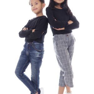 Kaos Polos Anak Lengan Panjang Warna Hitam