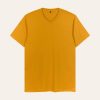 Kaos Polos V-Neck Mustard
