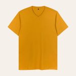 Kaos Polos V-Neck Mustard