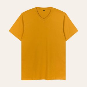 Kaos Polos V-Neck Mustard