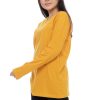 Kaos Polos Wanita Lengan Panjang Mustard - Gambar 3