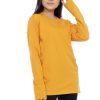 Kaos Polos Wanita Lengan Panjang Mustard - Gambar 2