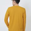 Kaos Polos Pria Lengan Panjang Warna Mustard - Gambar 3