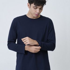 Kaos Polos Pria Lengan Panjang Warna Navy