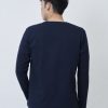 Kaos Polos Pria Lengan Panjang Warna Navy - Gambar 3