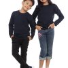 Kaos Polos Anak Lengan Panjang Biru Dongker