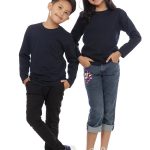 Kaos Polos Anak Lengan Panjang Biru Dongker
