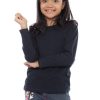Kaos Polos Anak Lengan Panjang Biru Dongker - Gambar 2