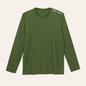 Kaos Polos Hijau Army Lengan Panjang