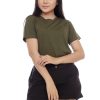 Kaos Polos Wanita Warna Hijau Army - Gambar 2
