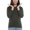 Kaos Polos Anak Lengan Panjang Hijau Army - Gambar 2