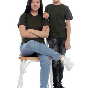 Kaos Polos Anak Warna Hijau Army