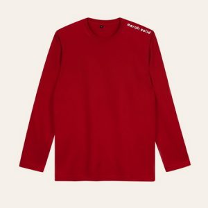 Kaos Polos Merah Lengan Panjang