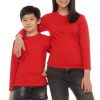 Kaos Polos Anak Lengan Panjang Warna Merah