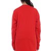 Kaos Polos Wanita Lengan Panjang Warna Merah - Gambar 3
