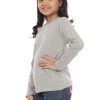 Kaos Polos Anak Lengan Panjang Abu Misty - Gambar 2