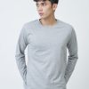 Kaos Polos Pria Lengan Panjang Abu Misty - Gambar 2