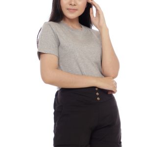 Kaos Polos Wanita Warna Abu Misty