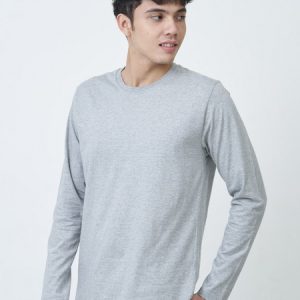 Kaos Polos Pria Lengan Panjang Abu Misty
