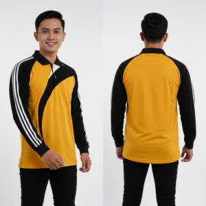 Kaos Seragam Lengan Panjang Warna Kuning