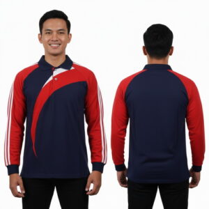 Kaos Seragam Lengan Panjang Warna Biru Dongker