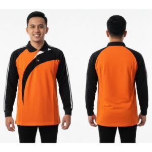 Kaos Seragam Lengan Panjang Warna Orange