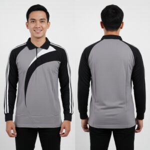 Kaos Seragam Lengan Panjang Warna Abu