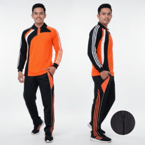 Setelan Kaos Training Olahraga Warna Orange