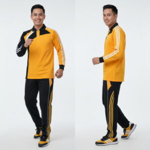 Setelan Kaos Training Olahraga Warna Kuning