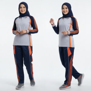 Setelan Training Olahraga Wanita Abu Dongker