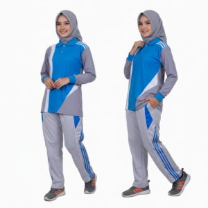 Setelan Training Seragam Olahraga Turkis Abu